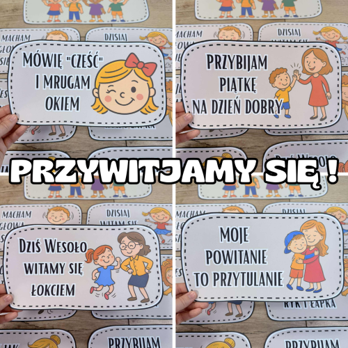 Przywitajmy się ! - Tabliczki Z Napisami ( wzór 2 ) 