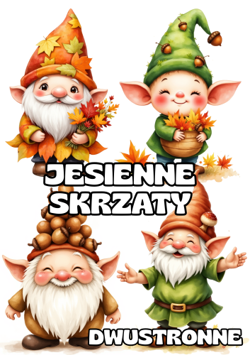 Skrzaty / Krasnale Dwustronne ( wzór 2 ) - Jesienne Dekoracje