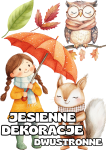  Jesienne Dekoracje Dwustronne ( wzór 2) - Jesień