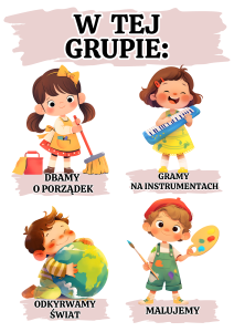 Tabliczki Z Napisami ( wzór 1 ) - W  tej grupie / sali / klasie / świetlicy/ gabinecie ... 