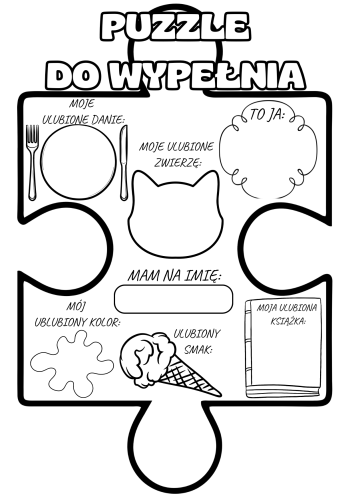Puzzle Do Wypełnienia Dla Dzieci - Wszyscy Do Siebie Pasujemy 