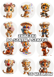 Tygryski - Znaczki do szatni/ na szafki BRAK MOŻLIWOŚCI EDYCJI