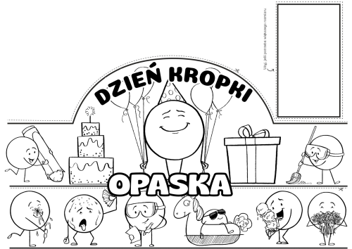 Dzień Kropki - Opaska Biało - Czarna wzór 1