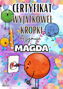 Dzień Kropki - Dyplom z możliwością edycji wzór 2