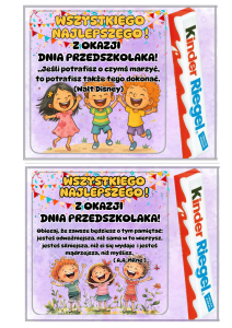 Dzień Przedszkolaka - Prezenty/ Prezenciki Szablony