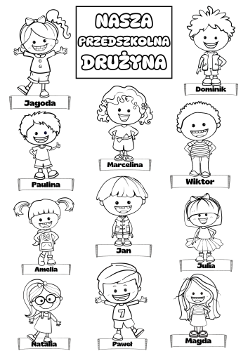 Dzień Przedszkolaka - Ilustracje dzieci z możliwością edycji imion 