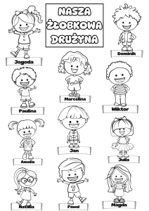 Nasza Żłobkowa Drużyna - Ilustracje dzieci z możliwością edycji imion 