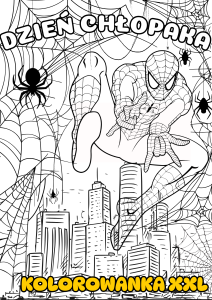 Kolorowanka XXL Spiderman  - Dzień Chłopaka 