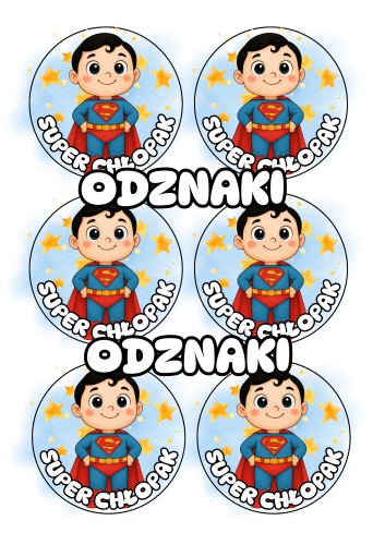 Super Chłopak - Odznaki / Medale (wzór 3) - Dzień Chłopaka 