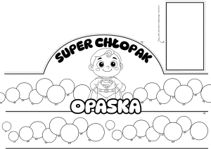  Opaska Super Chłopaka - (Czarno-Biała wzór 1 ) - Dzień Chłopaka 