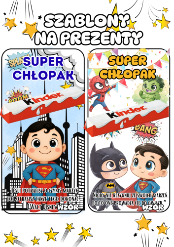  Super Chłopak - Szablony na Prezenty - Dzień Chłopaka