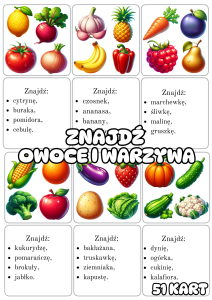 Znajdź Plansze Według Opisu - Owoce i Warzywa