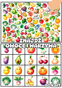 Owoce i Warzywa - Znajdź Na Planszy