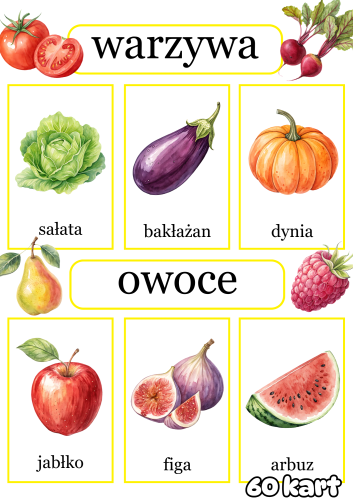 Plansze z Ilustracjami - Owoce i Warzywa