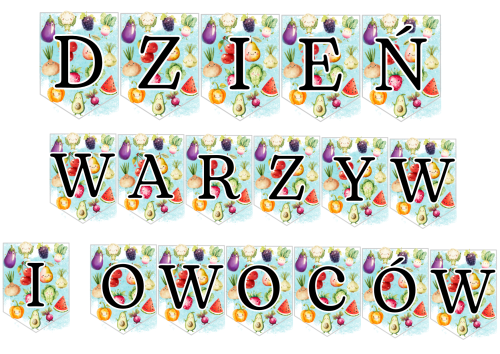 Dzień Warzyw i Owoców - Napis / Girlanda