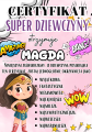 Certyfikat Super Dziewczyny ( wzór 1) - Dzień Dziewczyny