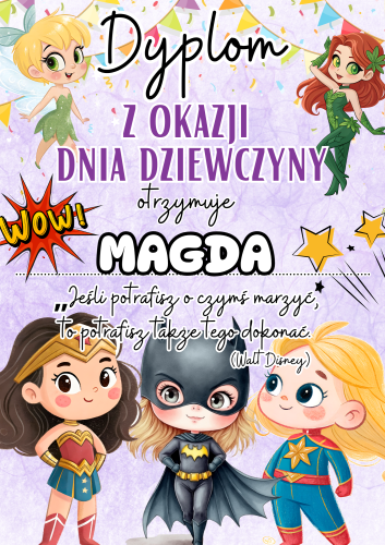  Dyplom (wzór 1) -Dzień Dziewczyny 