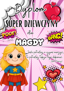 Dyplom Super Dziewczyny ( wzór 1)  - Dzień Dziewczyny 