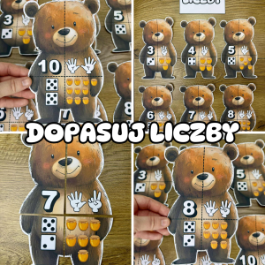 Dzień Pluszowego Misia - Dopasuj Elementy  - Liczby 