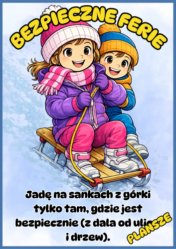 Bezpieczne Ferie - Plansze Kolorowe 