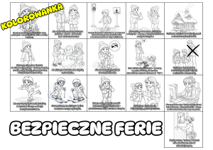 Bezpieczne Ferie - Kolorowanka A4 