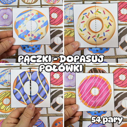 Pączki - Dopasuj Połówki - Tłusty Czwartek 