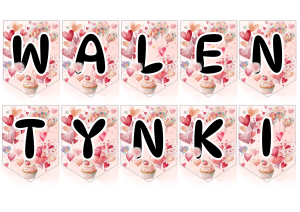 Walentynki  - Napis / Girlanda ( wzór 3) 