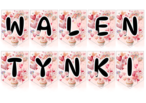 Walentynki  - Napis / Girlanda ( wzór 3) 