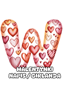 Walentynki  - Napis / Girlanda ( wzór 4)   