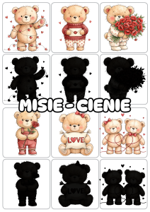 Misie - Dopasuj Cienie - Walentynki