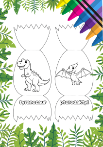 Jaja Otwierane - Praca Plastyczna - Dzień Dinozaura