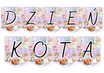 Napis / Girlanda ( wzór 4 ) - Dzień Kota