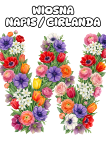 Wiosna - Napis / Girlanda (  wzór 3 )  