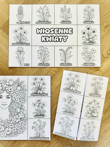 Wiosenne Kwiaty - Książeczka Składana / Wklejka - Wiosna    