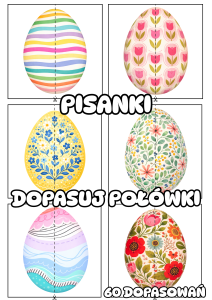 Pisanki - Dopasuj Połówki - Wielkanoc