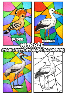 Ptaki Przylatujące Na Wiosnę - Witraże - Wiosna