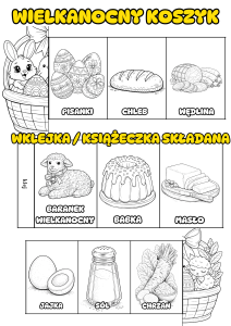 Wielkanocny Koszyk - Książeczka Składana / Wklejka  - Wielkanoc