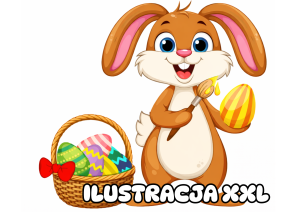 Wielkanocny Zając - Ilustracja XXL ( wzór 4 ) - WIELKANOC   