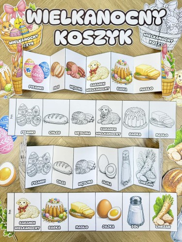 Wielkanocny Koszyk - Książeczka Składana / Wklejka  - Wielkanoc 