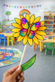 Wiosenne Kwiaty z Motylkami 3D - Praca Plastyczna - Wiosna