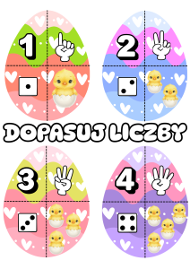 Dopasuj Liczby  / Liczenie - Pisanki - Wielkanoc