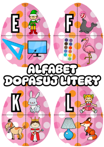 Dopasuj Litery / Alfabet - Pisanki - Wielkanoc