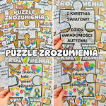Puzzle z Hasłami do pokolorowania - Dzień Autyzmu   