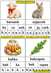 Podział Wyrazów na Sylaby i Litery - Wielkanocna Wersja