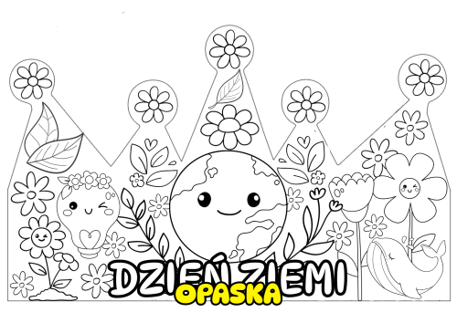 Opaska Biało - Czarna ( wzór 1)  - Dzień Ziemi 