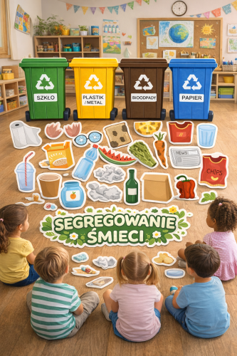 Segregowanie Śmieci - Śmietniki XXL / 80 Ilustracji Śmieci- Dzień Ziemi 