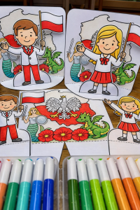 Dzieci z Flagą 3D - Praca Plastyczna - Dzień Niepodległości / Święto Konstytucji 3 Maja / Polska - 