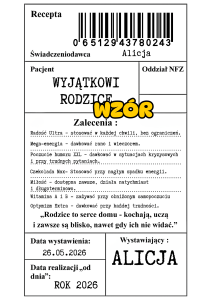Wzór 1 - Recepta Z Możliwością Edycji Tekstu - Dzień Mamy i Taty / Dzień Rodziny