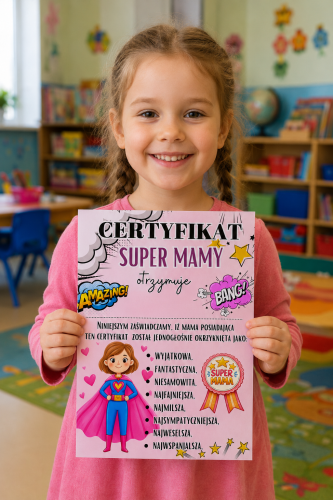 Certyfikat Super Mamy z możliwością edycji - Dzień Mamy  
