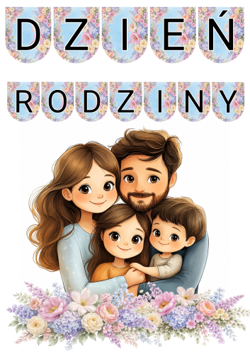 Dekoracje + Napis ( wzór 3) - Dzień Rodziny